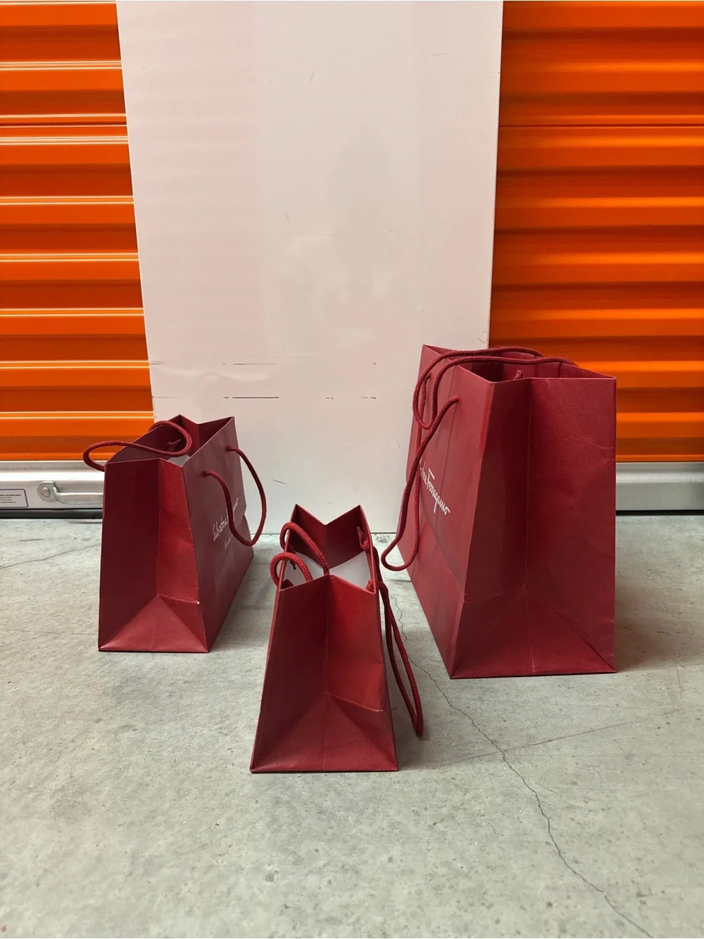Salvatore Ferragamo Deep Red Shopping Tote Set